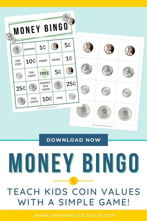 Money Bingo: A fun way to teach kids coin values.